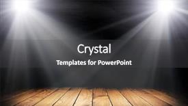 Presentation with empty stage - Presentation theme having light on wooden floor background and a dark gray colored foreground