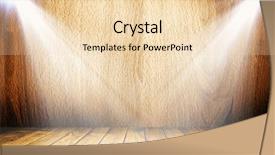  Presentation with empty stage - Beautiful PPT layouts featuring light on wooden floor backdrop and a lemonade colored foreground