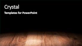  Presentation with empty stage - Presentation design enhanced with light on wooden floor background and a black colored foreground
