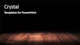  Presentation with empty stage - Audience pleasing PPT theme consisting of light on wooden floor backdrop and a black colored foreground