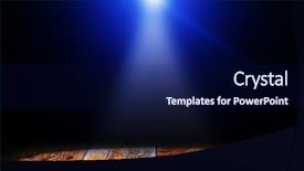  Presentation with empty stage - Beautiful presentation design featuring light on wooden floor backdrop and a navy blue colored foreground