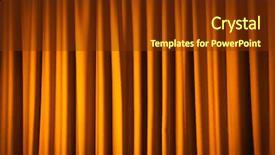  Presentation with curtains - Colorful theme enhanced with light orange - brightly lit curtains for your backdrop and a tawny brown colored foreground