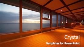  Presentation with cruise ship - Slide deck consisting of light orange - corridor on cruise ship row background and a crimson colored foreground