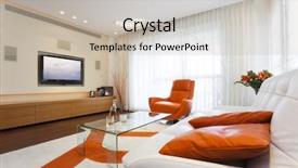  Presentation with living room - Cool new PPT layouts with light orange - luxury modern living room backdrop and a soft green colored foreground