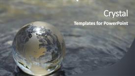  Presentation with glass - Colorful slides enhanced with light orbs blue - glass globe backdrop and a gray colored foreground