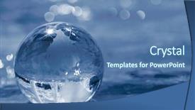  Presentation with globe - Amazing PPT layouts having light orbs blue - glass globe backdrop and a ocean colored foreground