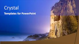  Presentation with laguna beach - PPT theme with light-painted-image-of-la background and a cobalt blue colored foreground