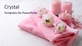  Presentation with spa white orchids black - Colorful theme enhanced with light pink colour - beautiful composition of spa treatment backdrop and a  colored foreground