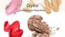  Presentation with sample - Slides with light pink colour - make-up products color sample isolated background and a lemonade colored foreground