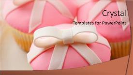  Presentation with light pink - Amazing theme having light pink colour - tasty cupcakes with bow backdrop and a  colored foreground