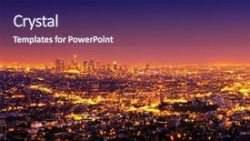  Presentation with downtown los angeles - Cool new slides with light pollution - los angeles downtown and surrounding backdrop and a navy blue colored foreground