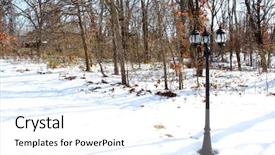  Presentation with snow - Slides featuring light-post-in-snow background and a white colored foreground