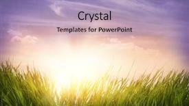  Presentation with purple green - Cool new slide deck with light purple - green grass and blue sky backdrop and a light blue colored foreground