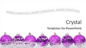  Presentation with white christmas - Colorful slides enhanced with christmas baubles against white background backdrop and a white colored foreground