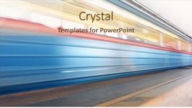  Presentation with metro rail - Colorful PPT theme enhanced with light rail - abstract composition of moving metro backdrop and a lemonade colored foreground