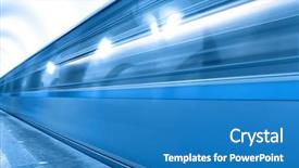  Presentation with rail - Slides with light rail - blue fast train with blur background and a  colored foreground