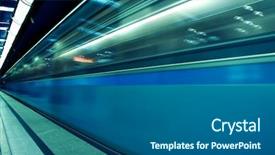  Presentation with motion - Presentation theme having light rail - fast moving train by motion background and a ocean colored foreground