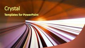  Presentation with tunnel - Beautiful presentation design featuring light rail - fast train passing in tunnel backdrop and a tawny brown colored foreground