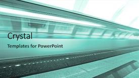  Presentation with green moving - Amazing slide deck having light rail - green moving train on underground backdrop and a seafoam green colored foreground