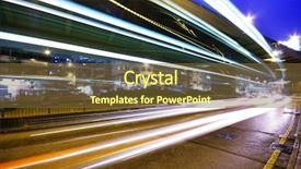  Presentation with rush hour - Beautiful PPT theme featuring light rail - high traffic street backdrop and a tawny brown colored foreground