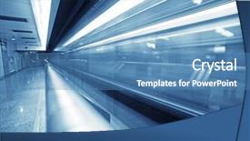  Presentation with train - Cool new PPT theme with light rail - move train on underground station backdrop and a teal colored foreground
