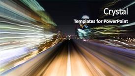  Presentation with tunnel - Amazing presentation theme having light rail - speedy train moving in tunnel backdrop and a black colored foreground