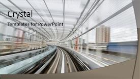  Presentation with tunnel - Colorful slide deck enhanced with light rail - subway tunnel with motion blur backdrop and a light gray colored foreground