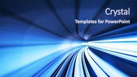  Presentation with tunnel - Audience pleasing PPT theme consisting of light rail - train moving fast in tunnel backdrop and a navy blue colored foreground