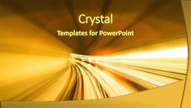  Presentation with moving fast train track - PPT layouts enhanced with light rail - train moving fast in tunnel background and a tawny brown colored foreground