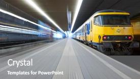  Presentation with train - Cool new presentation theme with light rail - trying to catch a departing backdrop and a  colored foreground