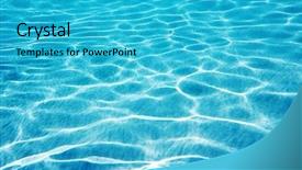  Presentation with blue water - Beautiful presentation featuring light rays - underwater aqua blue water texture backdrop and a  colored foreground