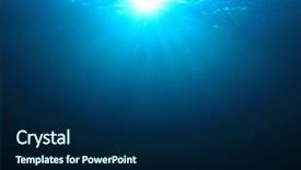  Presentation with tuna fish underwater in ocean - Cool new theme with light rays - underwater ocean background photo backdrop and a navy blue colored foreground