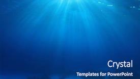  Presentation with underwater - PPT theme enhanced with light rays - underwater ocean blue background photo background and a ocean colored foreground