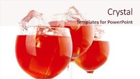  Presentation with dry ice - Theme enhanced with light red dry wine with ice cubes background and a sky blue colored foreground