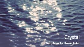  Presentation with water - Presentation enhanced with light reflected on water surface background and a ocean colored foreground