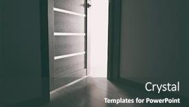  Presentation with open door - Presentation featuring light-revealing-through-the-half background and a tawny brown colored foreground