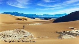  Presentation with light waves - Presentation design with light-sand-waves background and a coral colored foreground