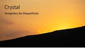  Presentation with sunrise - Audience pleasing slides consisting of light scattering - sunset sunrise over mountains silhouette backdrop and a yellow colored foreground