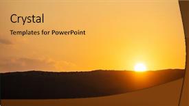  Presentation with sunrise on mountain - Theme featuring light scattering - sunset sunrise over mountains silhouette background and a yellow colored foreground