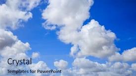  Presentation with plain clear navy blue blue and white cloudy - Audience pleasing PPT theme consisting of light scattering - white clouds hanging from blue backdrop and a light blue colored foreground