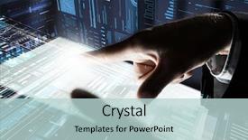  Presentation with human - Amazing PPT layouts having light sensor digital - close up of human hands backdrop and a  colored foreground