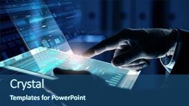  Presentation with human robot hands - Colorful PPT theme enhanced with light sensor digital - close up of human hands backdrop and a ocean colored foreground