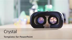  Presentation with virtual reality - Colorful PPT layouts enhanced with light sensor digital - virtual reality device playing video backdrop and a  colored foreground