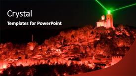  Presentation with bulgarian - Cool new slides with light-show-at-castle backdrop and a black colored foreground