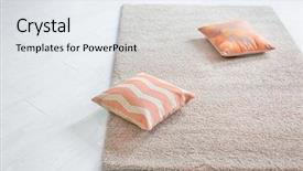  Presentation with soft gold of light - Slide deck enhanced with light soft carpet with cushions background and a  colored foreground