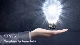  Presentation with hand palm - Beautiful presentation theme featuring light source - close up of businesswoman hand backdrop and a tawny brown colored foreground