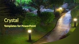  Presentation with awards night presentations - Colorful PPT theme enhanced with light source - garden at night backdrop and a tawny brown colored foreground
