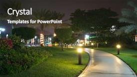  Presentation with garden - Presentation having light source - garden at night background and a dark gray colored foreground