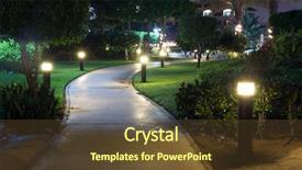  Presentation with night tapas - PPT theme featuring light source - garden at night background and a tawny brown colored foreground