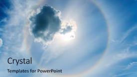  Presentation with light spectrum - Audience pleasing presentation consisting of light spectrum - fantastic halo-shaped rainbow backdrop and a light blue colored foreground